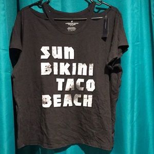 American Eagle Distressed Crop Top